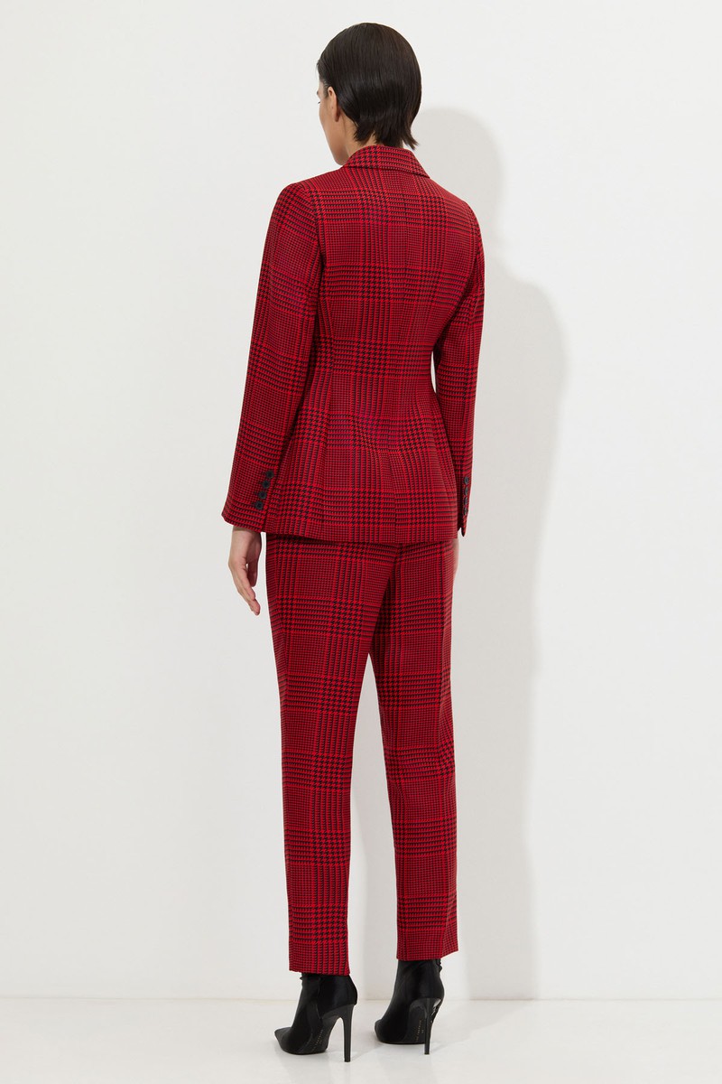 Жакет в клетку VASSA&Co, пол Женский, цвет Красный, фото №4