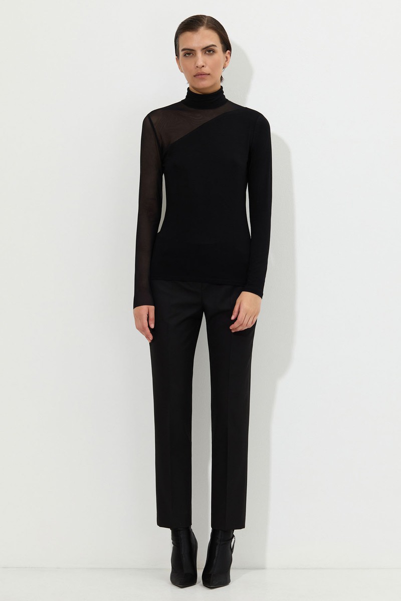 Блузка в черном цвете VASSA&Co, пол женский, цвет черный, фото №2