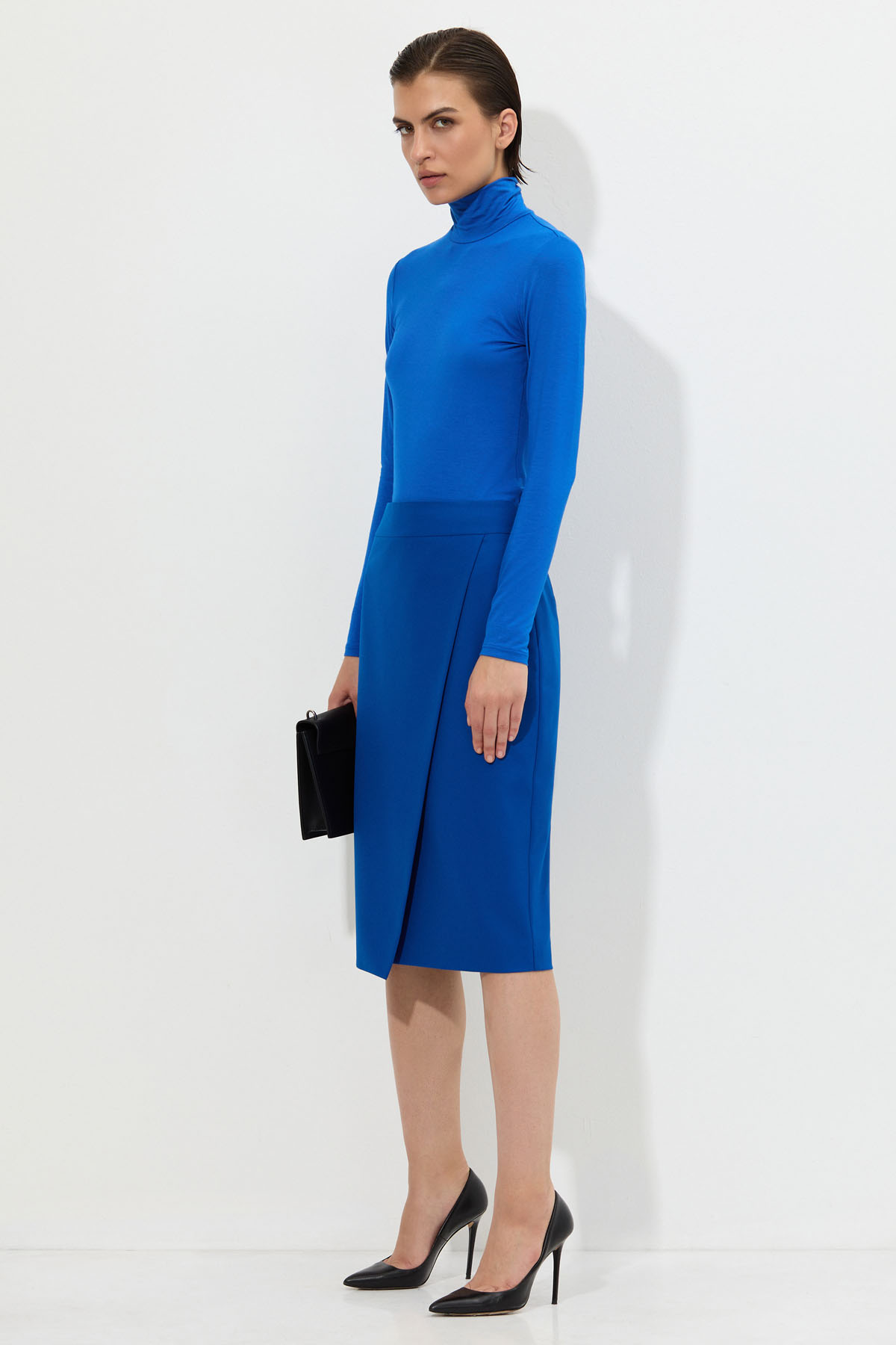 Юбка-карандаш VASSA&Co, пол женский, цвет синий