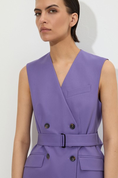 Двубортный жилет VASSA&Co, пол женский, цвет фиолетовый, фото №4