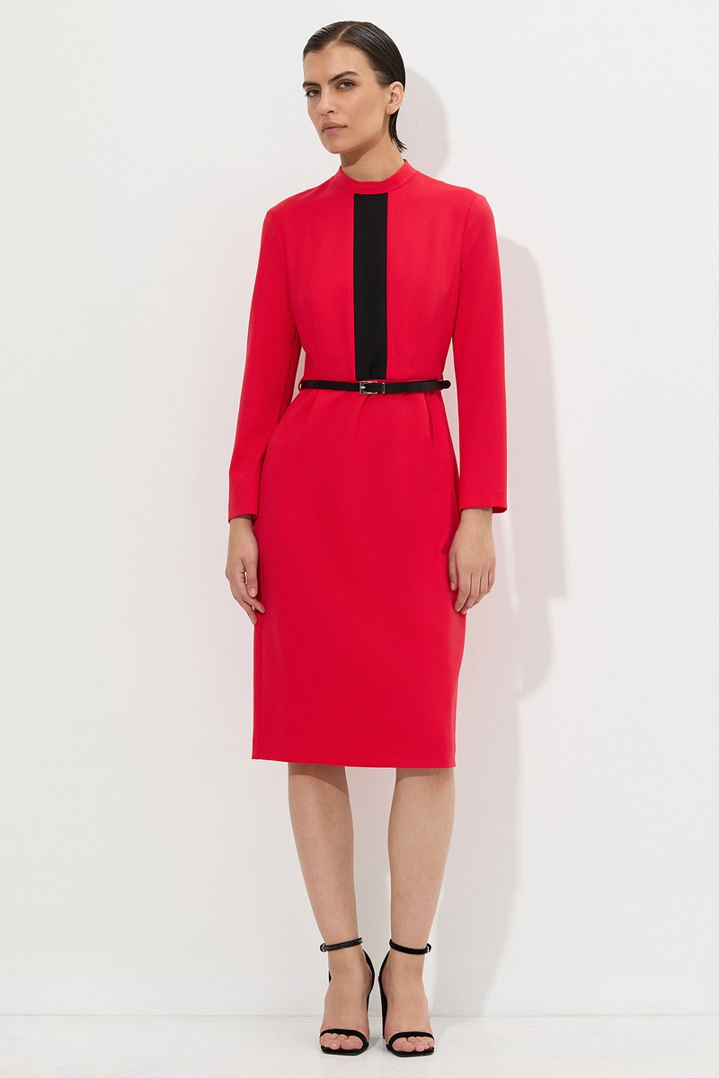 Платье c контрастным эффектом VASSA&Co, пол женский, цвет оранжевый, фото №2