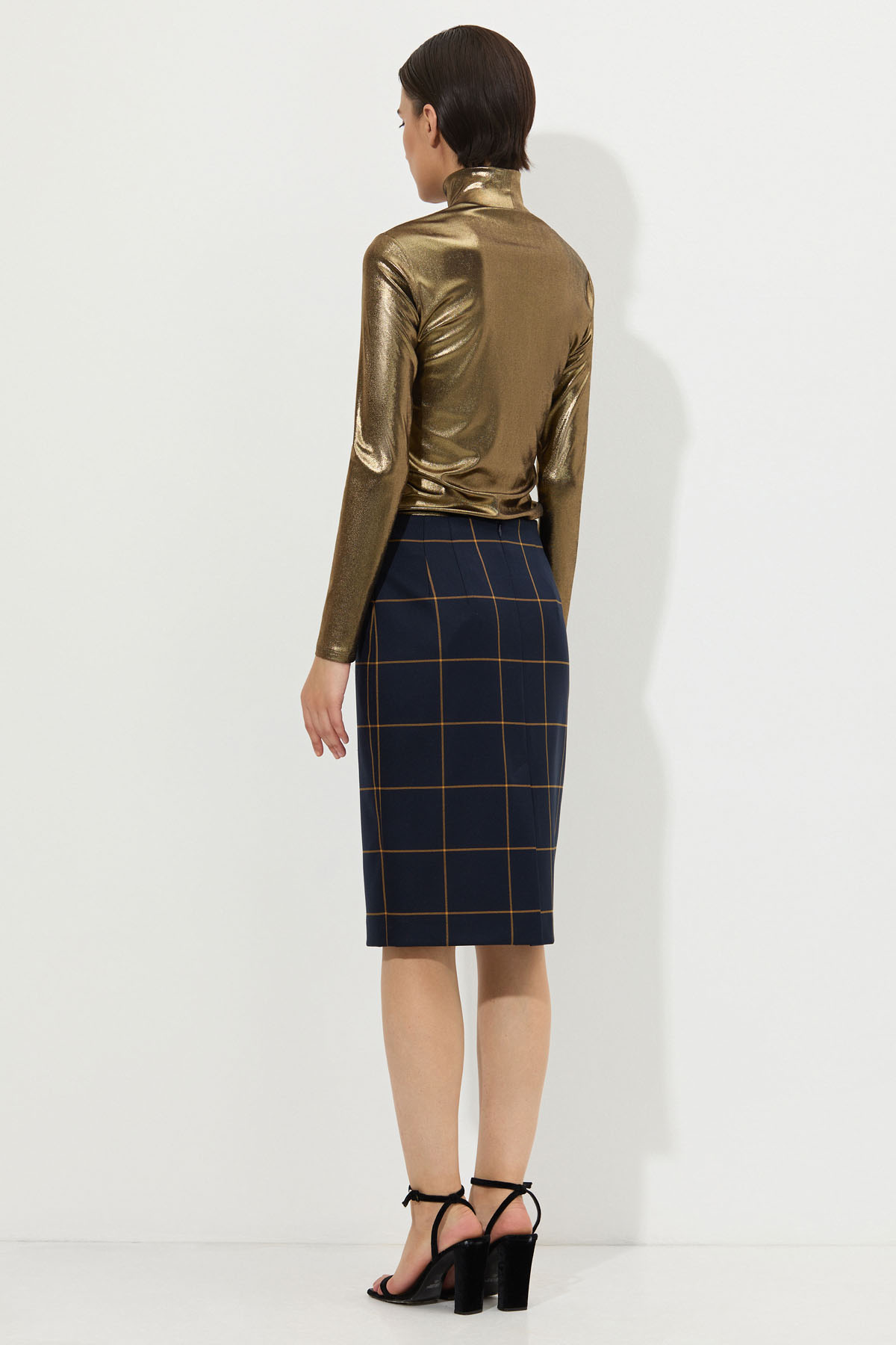 Юбка в клетку VASSA&Co, пол женский, цвет синий