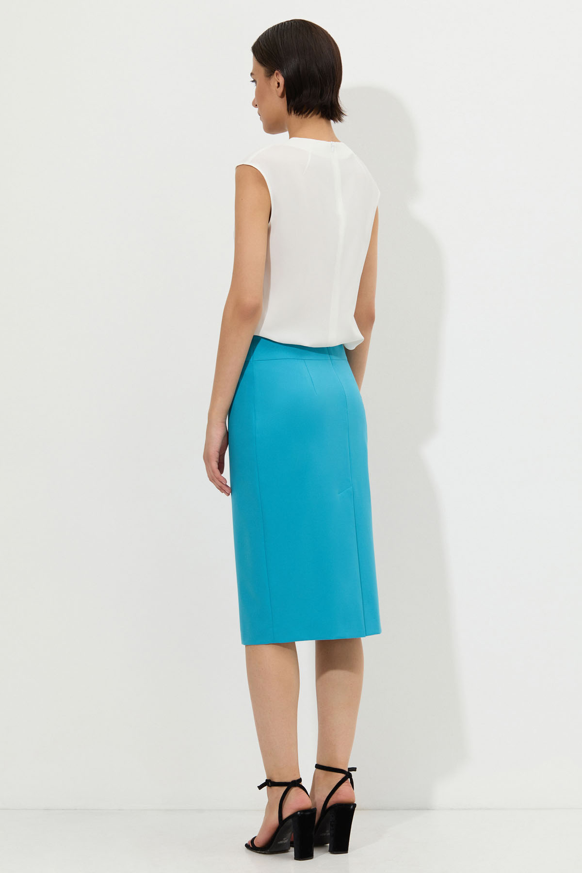 Юбка-карандаш VASSA&Co, пол женский, цвет голубой