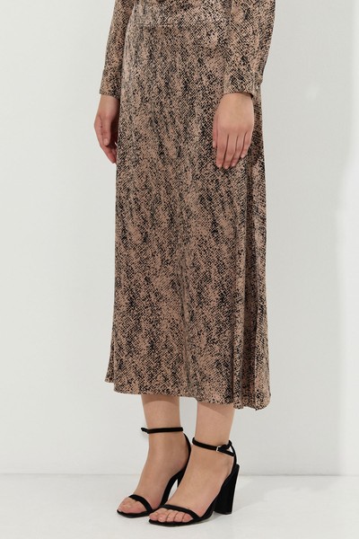 Юбка из вискозы VASSA&Co, пол женский, цвет коричневый, фото №2