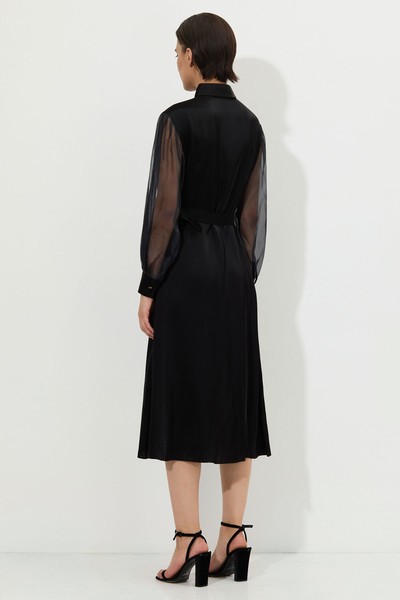 Платье c полупрозрачными рукавами VASSA&Co, пол женский, цвет черный, фото №3