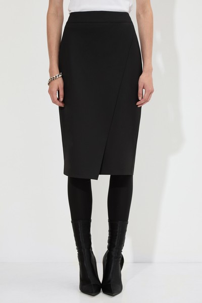 Юбка с имитацией запаха VASSA&Co, пол женский, цвет черный, фото №2