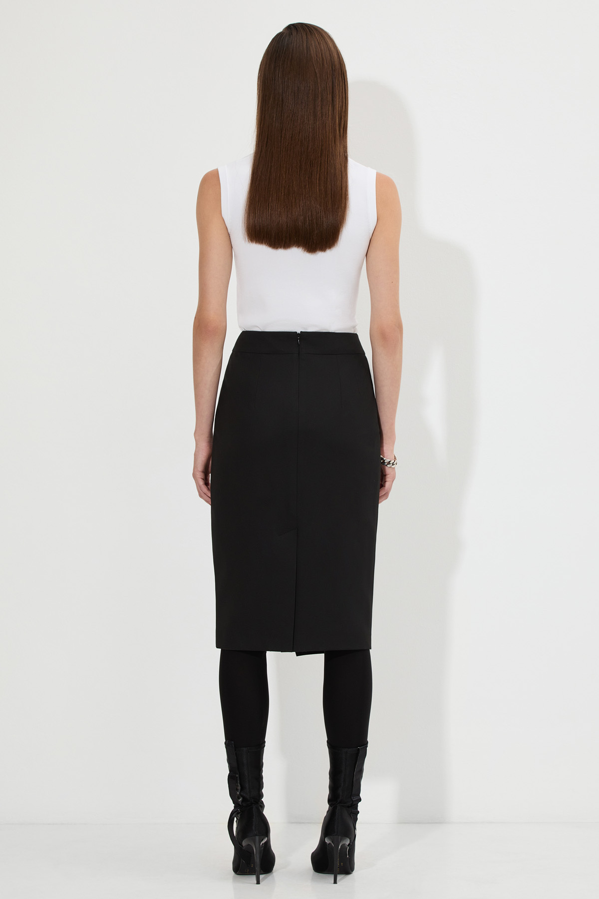 Юбка с имитацией запаха VASSA&Co, пол женский, цвет черный