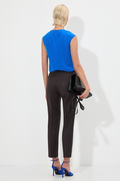 Брюки из 100% шерсти VASSA&Co, пол женский, цвет коричневый, фото №4