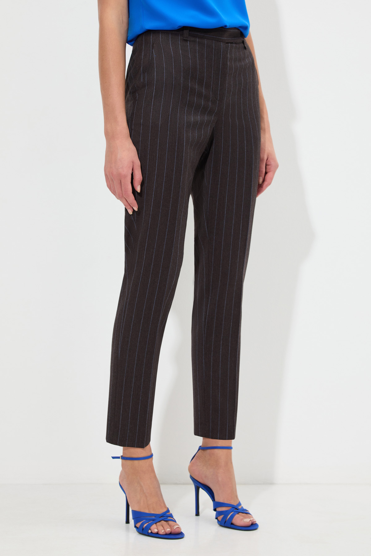 Брюки из 100% шерсти VASSA&Co, пол женский, цвет коричневый