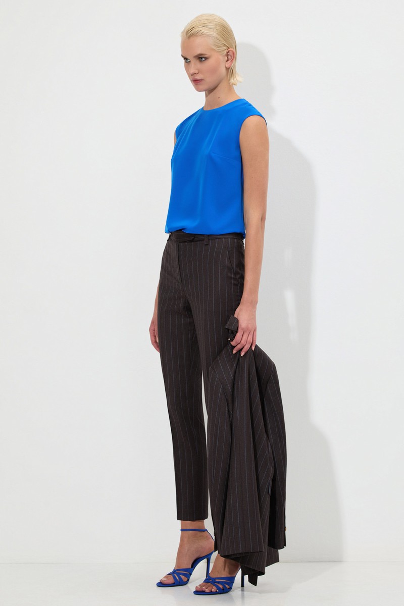 Брюки из 100% шерсти VASSA&Co, пол женский, цвет коричневый, фото №2