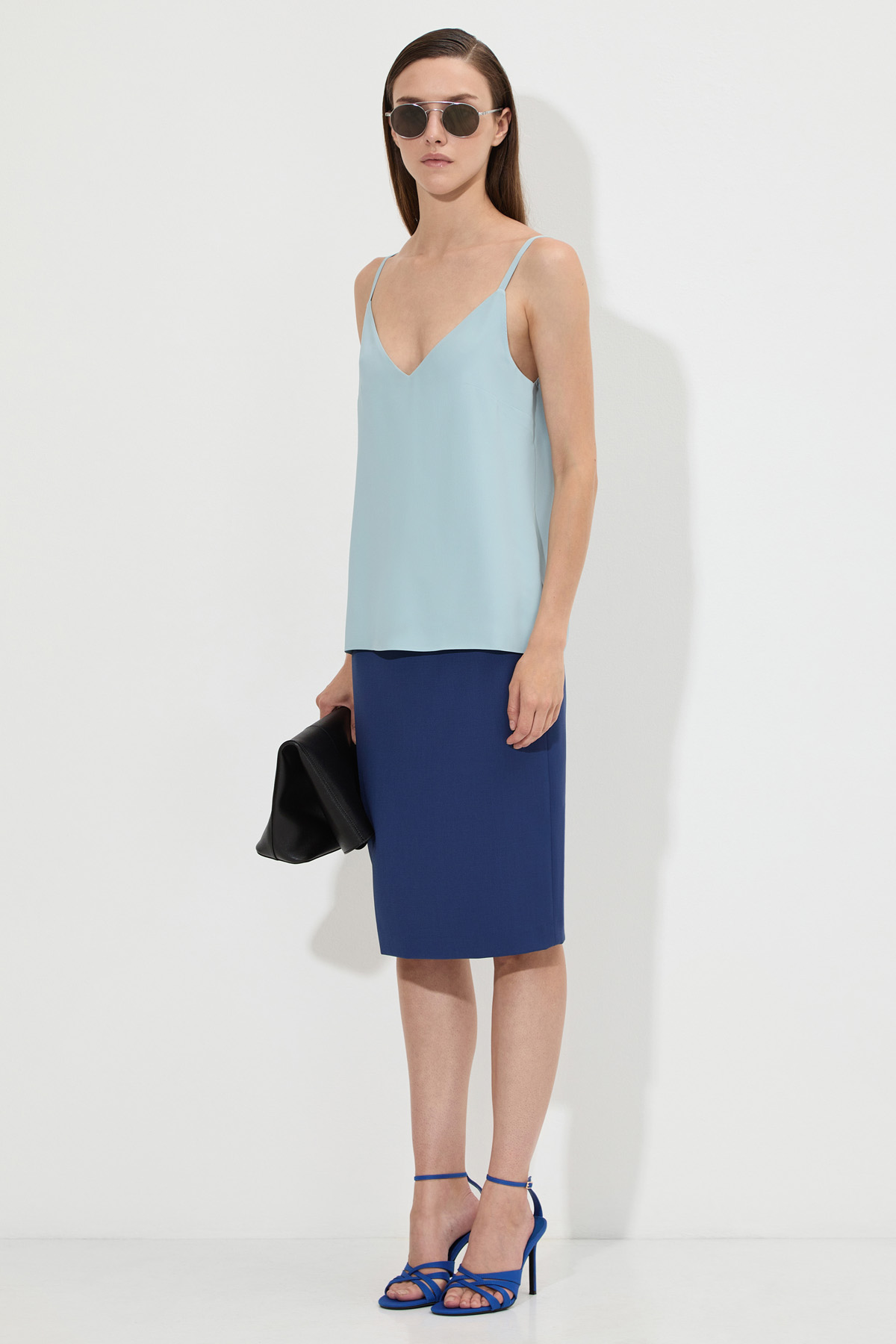 Юбка-карандаш VASSA&Co, пол женский, цвет синий