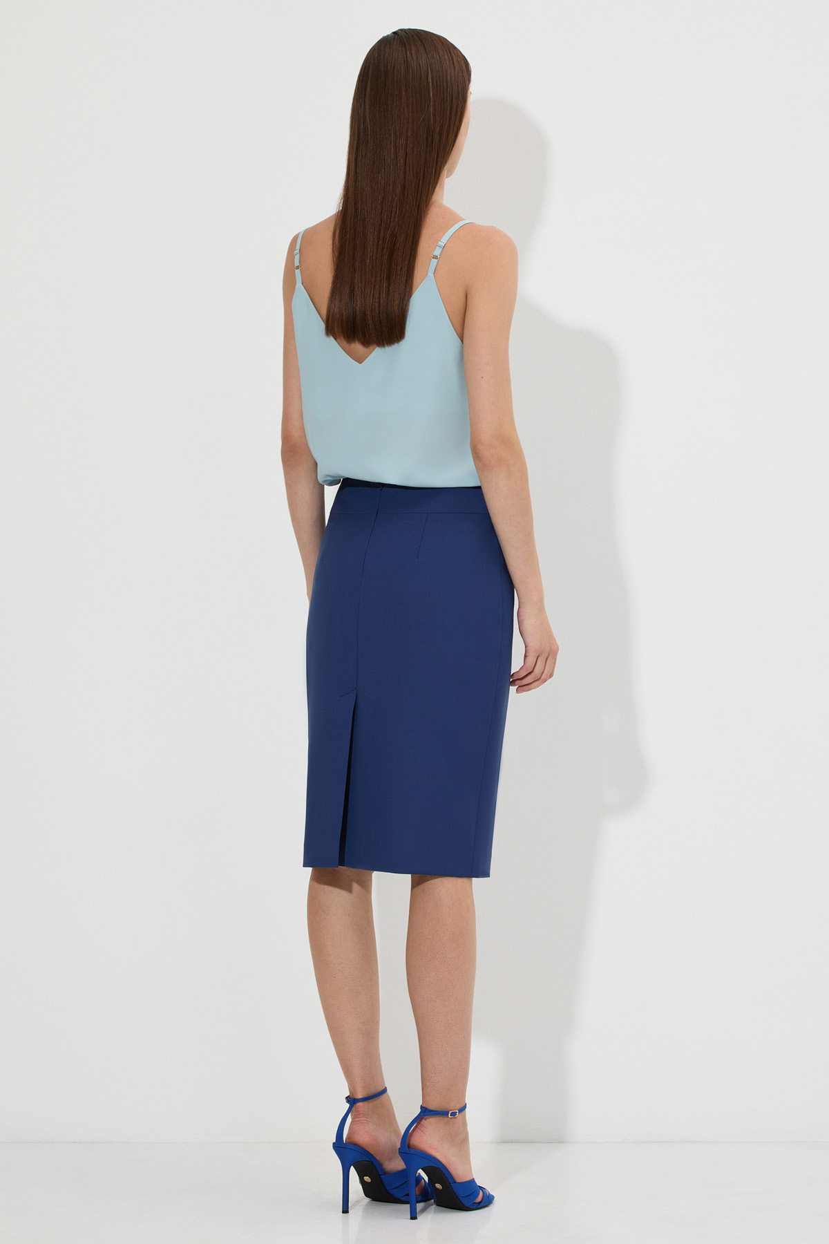 Юбка-карандаш VASSA&Co, пол женский, цвет синий