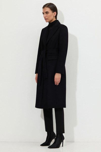 Пальто со съемной манишкой VASSA&Co, пол женский, цвет черный, фото №3