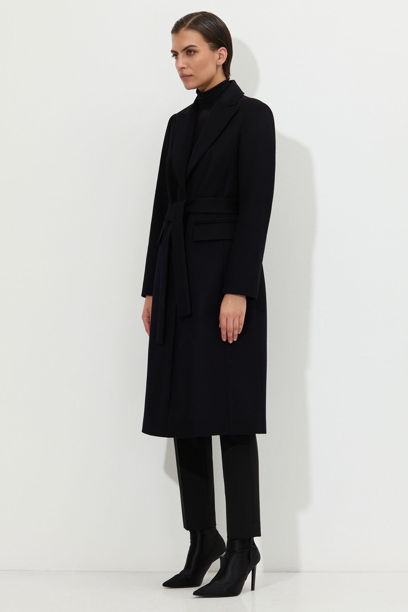 Пальто со съемной манишкой VASSA&Co, пол женский, цвет черный, фото №3
