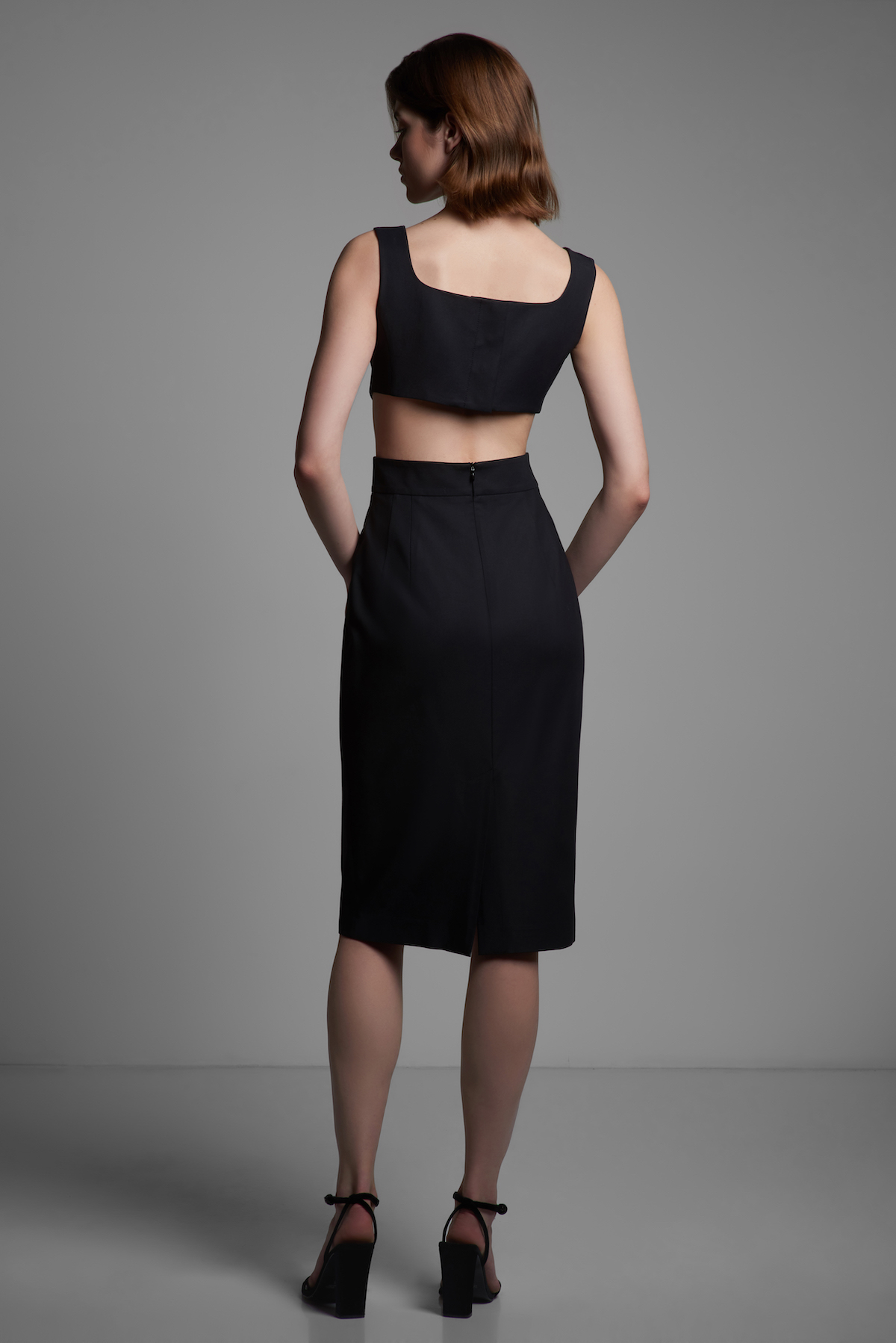 Платье со съемной деталью VASSA&Co, пол женский, цвет черный, фото №3