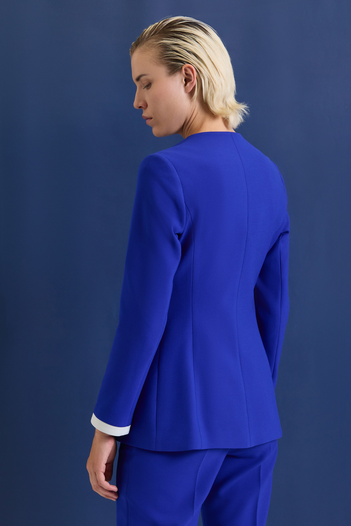 Приталенный жакет VASSA&Co, пол женский, цвет синий, фото №5