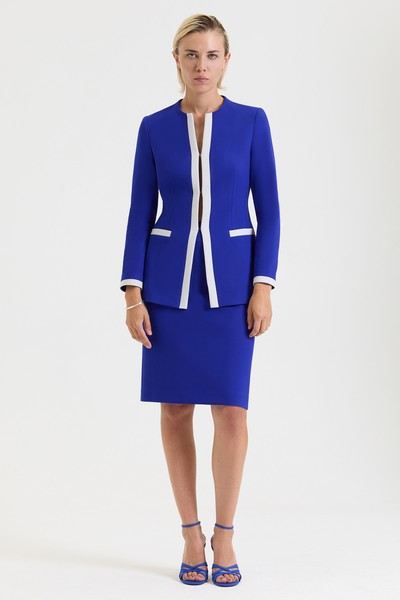 Приталенный жакет VASSA&Co, пол женский, цвет синий, фото №3