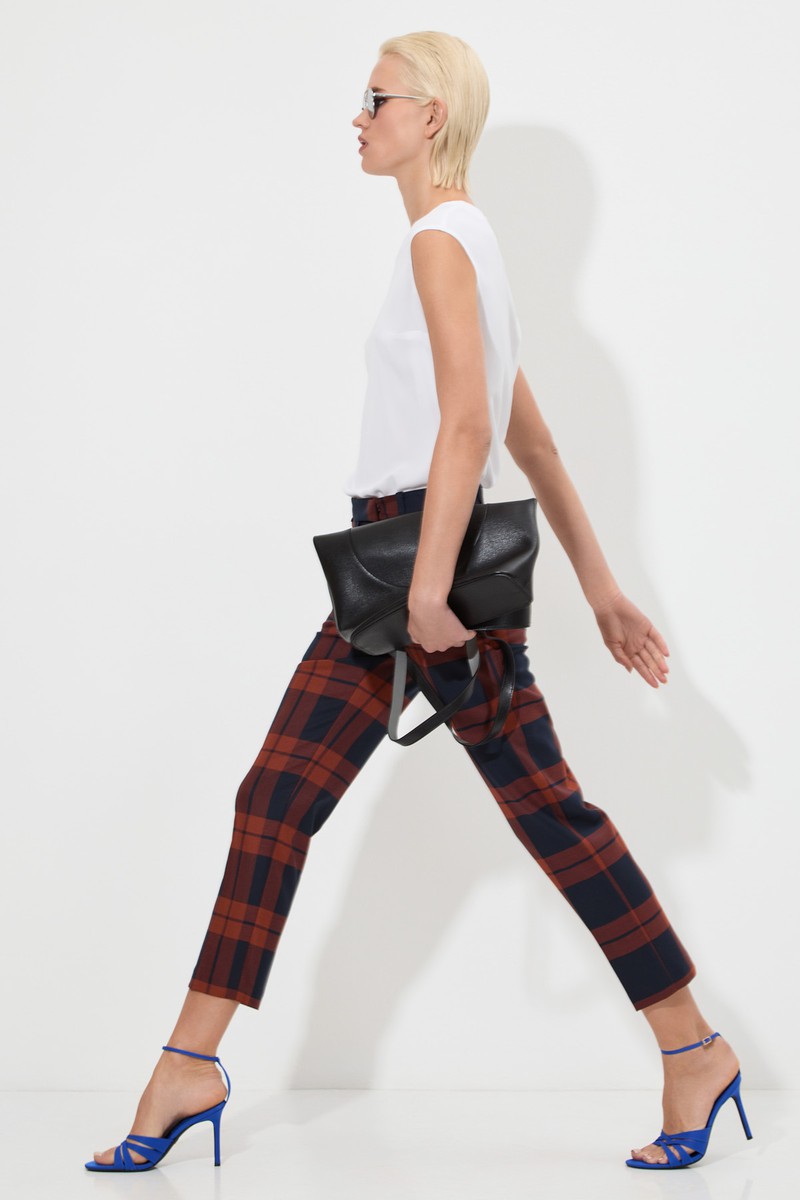 Брюки из клетчатой ткани VASSA&Co, пол женский, цвет красный, фото №3
