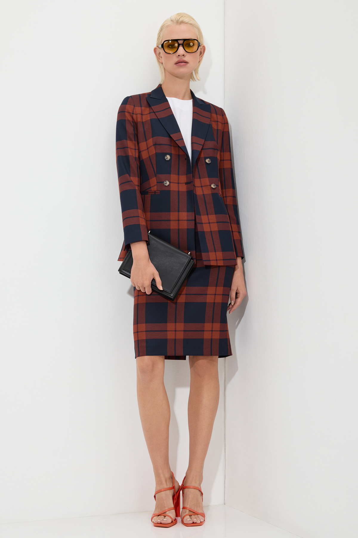 Юбка из клетчатой ткани VASSA&Co, пол женский, цвет красный