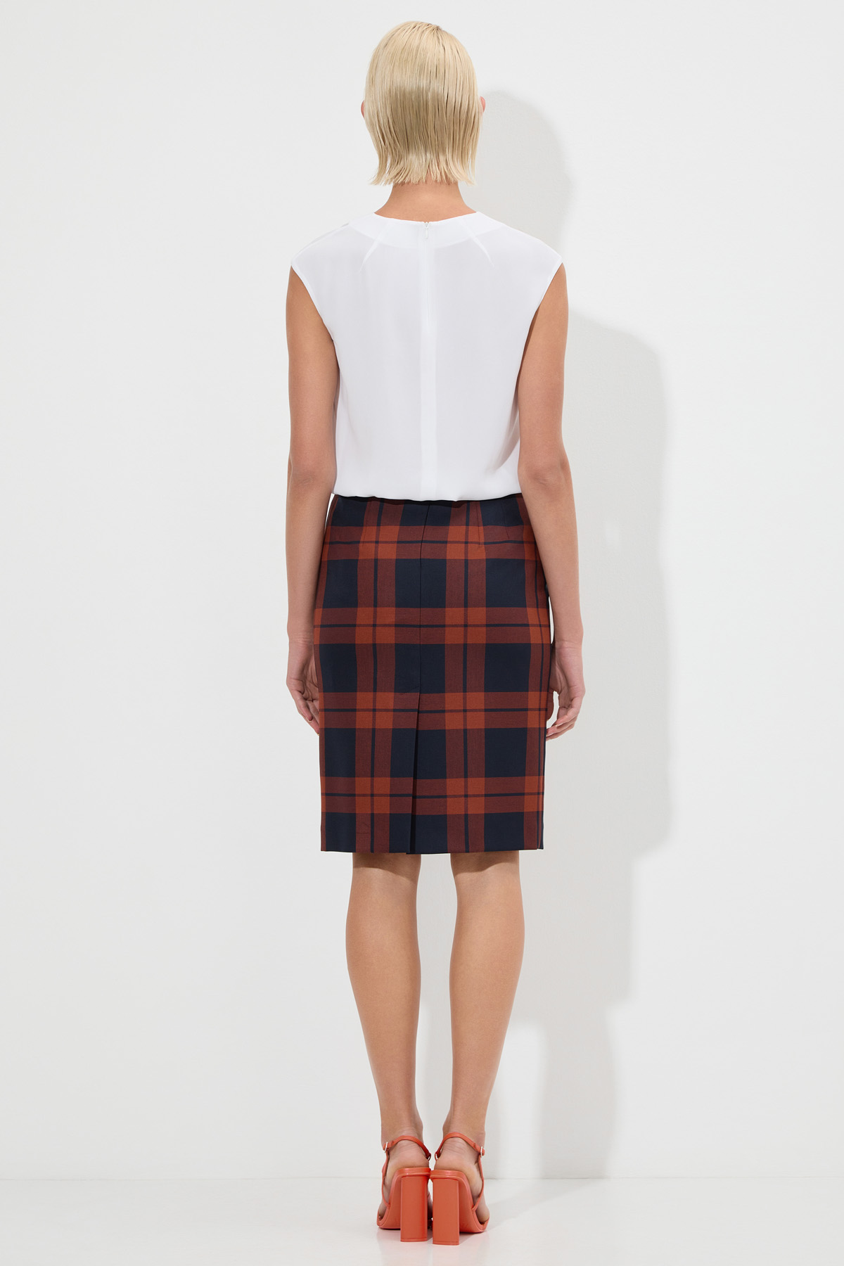 Юбка из клетчатой ткани VASSA&Co, пол женский, цвет красный