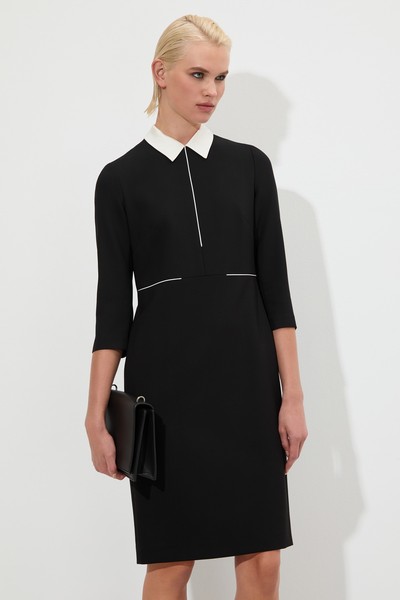 Платье со съемным воротником VASSA&Co, пол женский, цвет черный, фото №2