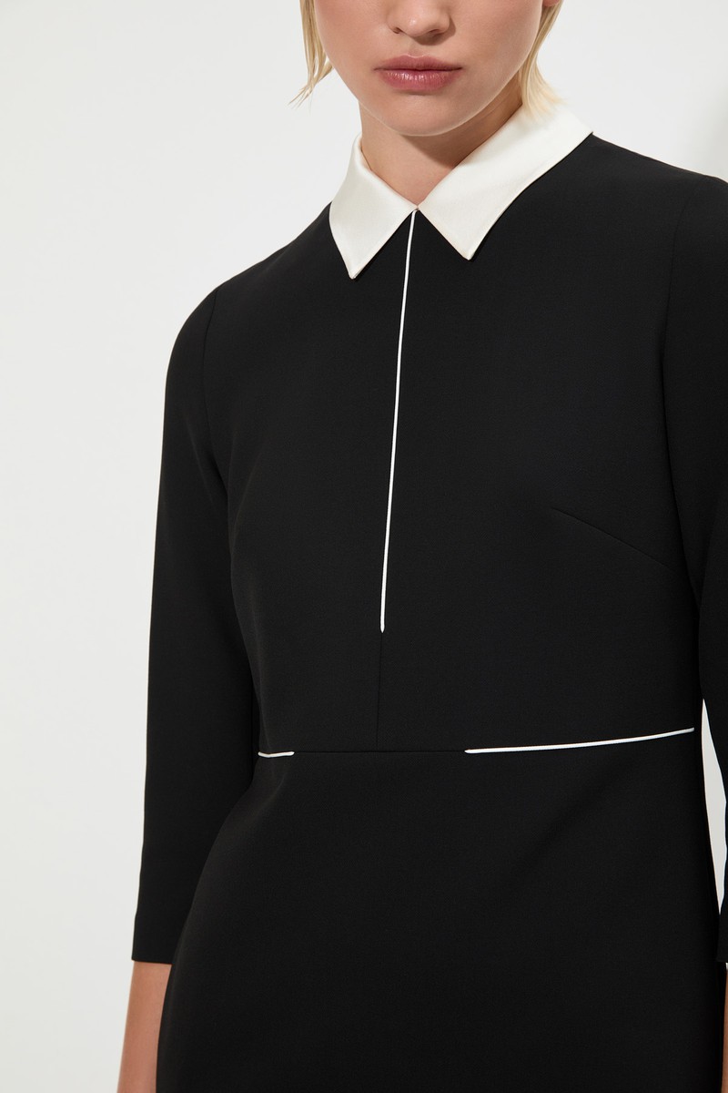 Платье со съемным воротником VASSA&Co, пол женский, цвет черный, фото №4