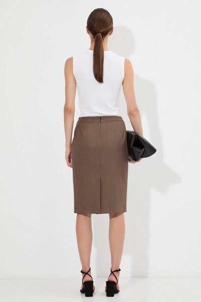 Юбка-карандаш VASSA&Co, пол женский, цвет коричневый, фото №4