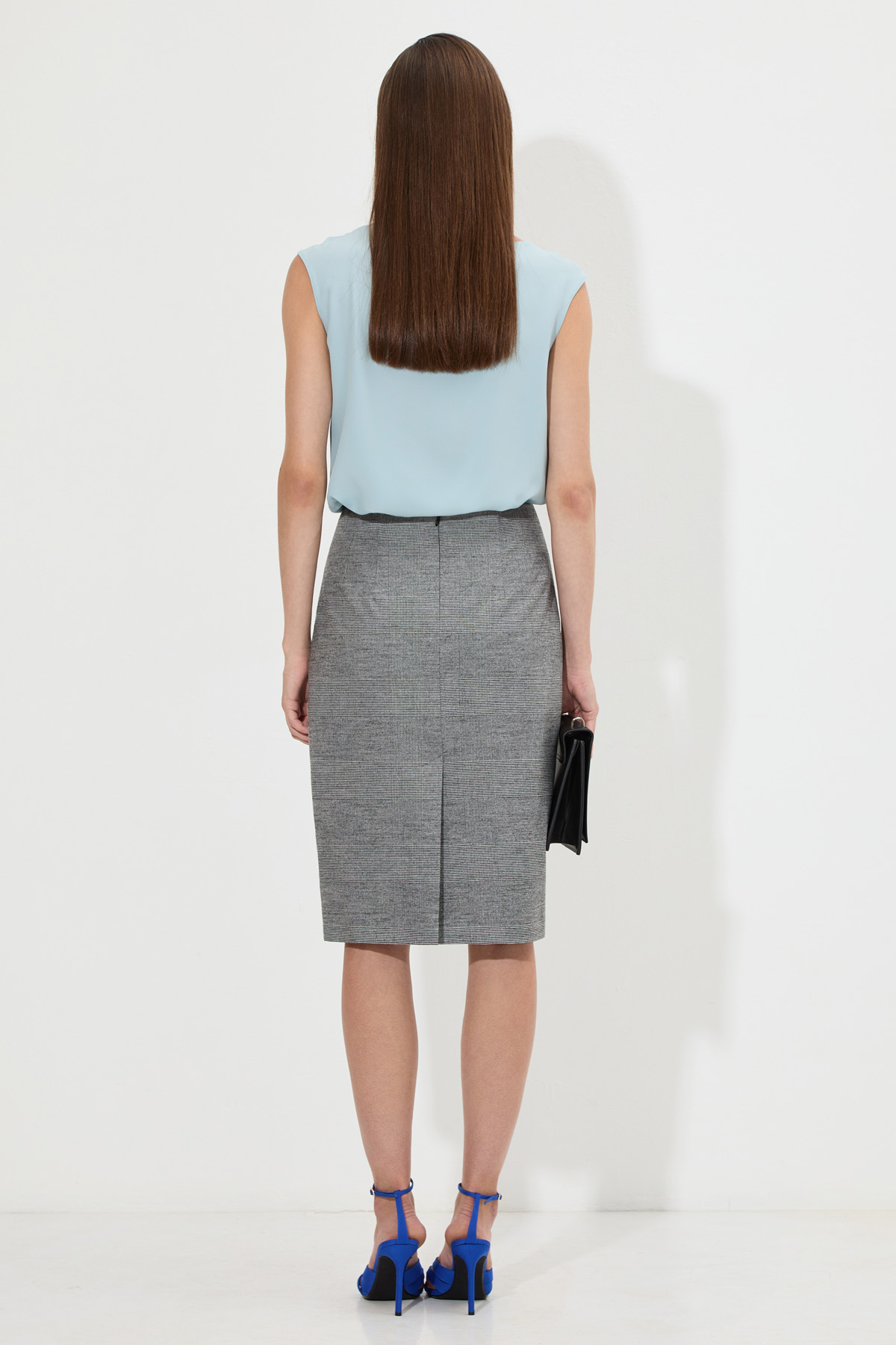 Юбка-карандаш VASSA&Co, пол женский, цвет серый