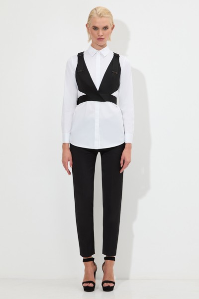 Кроп-жилет VASSA&Co, пол женский, цвет черный, фото №5