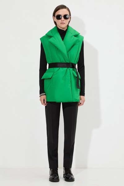 Жилет с поясом VASSA&Co, пол женский, цвет зеленый, фото №2