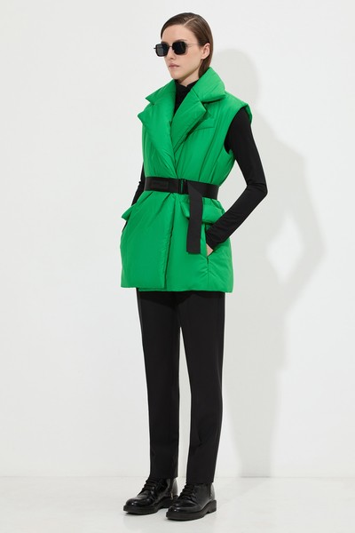 Жилет с поясом VASSA&Co, пол женский, цвет зеленый, фото №3