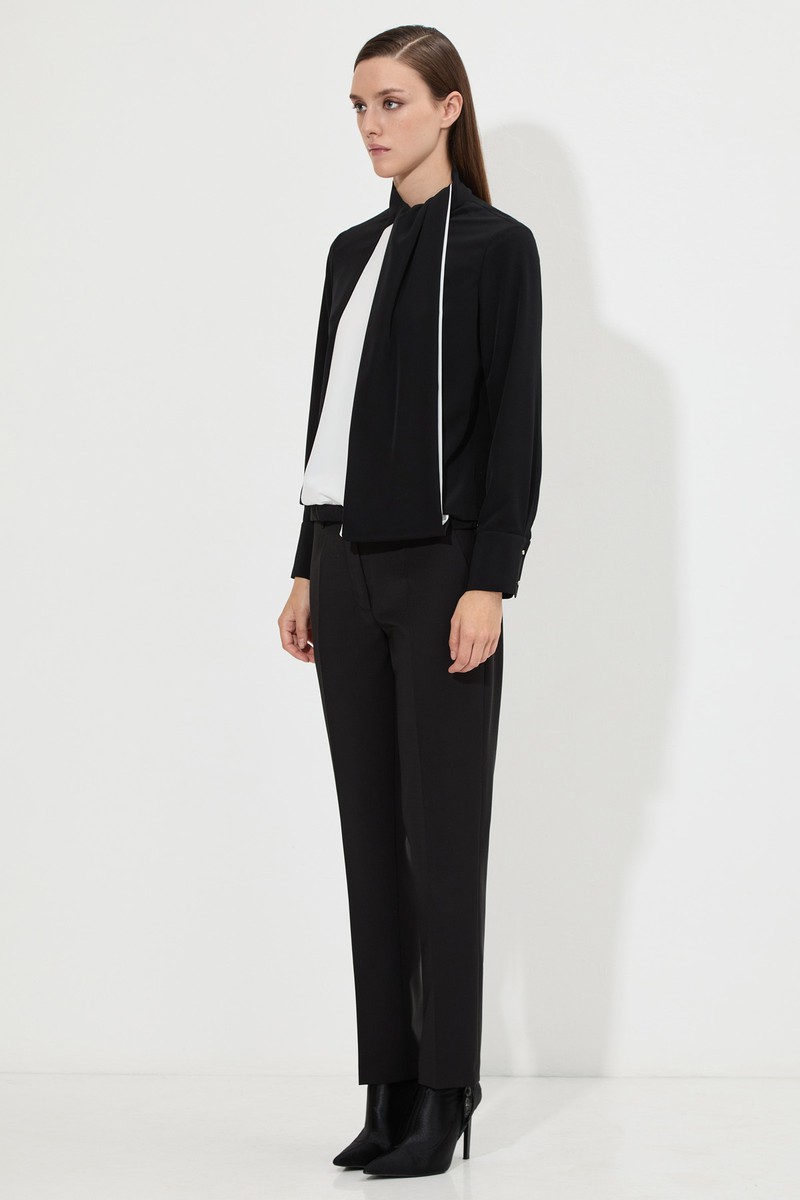 Дизайнерская блузка VASSA&Co, пол женский, цвет черный, фото №4