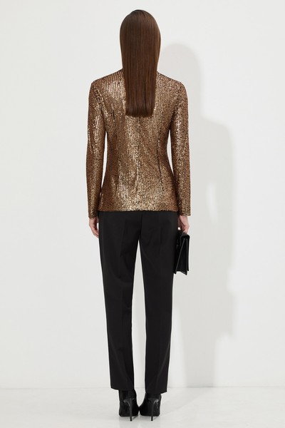Блузка с пайетками VASSA&Co, пол женский, цвет черный, фото №4