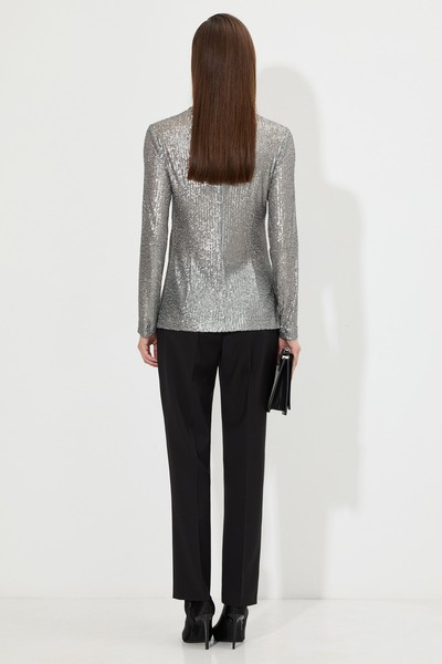 Блузка с пайетками VASSA&Co, пол женский, цвет серый, фото №5
