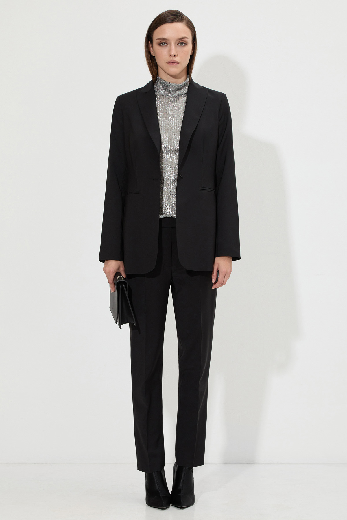 Блузка с пайетками VASSA&Co, пол женский, цвет серый, фото №6