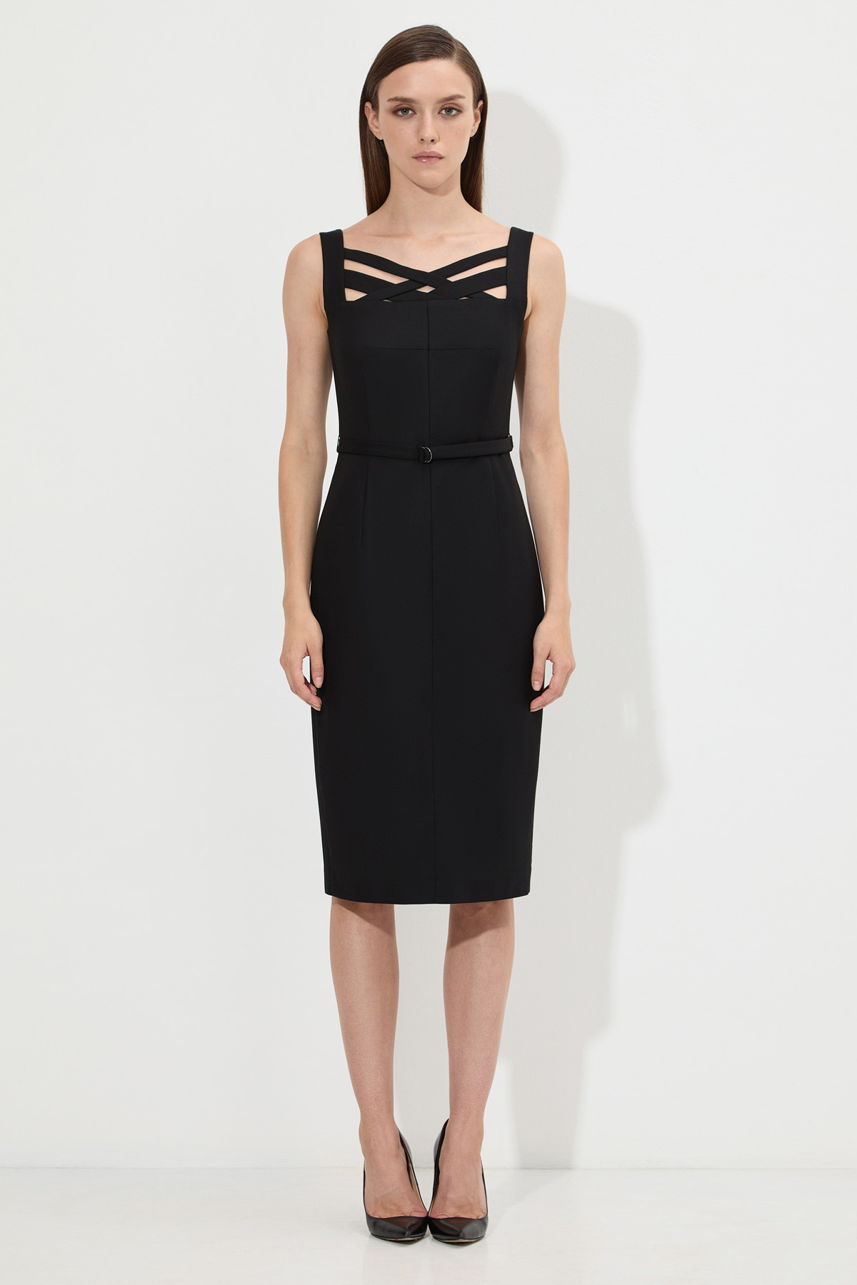 Платье-футляр VASSA&Co, пол женский, цвет черный