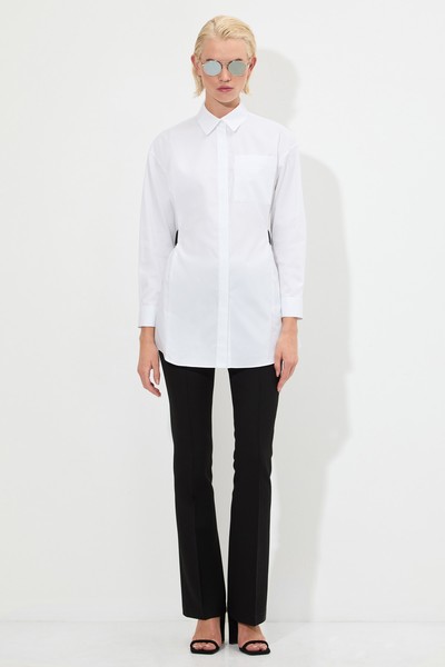 Удлиненная блузка VASSA&Co, пол женский, цвет белый, фото №5