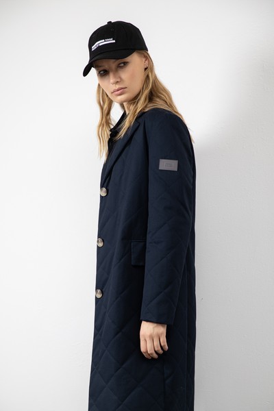 Стеганное пальто VASSA CODE, пол женский, цвет синий, фото №3