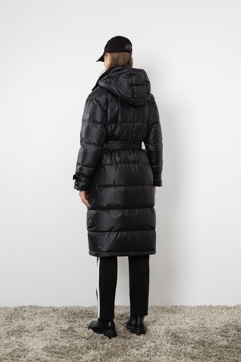 Пальто на молнии с капюшоном на кнопках VASSA CODE, пол женский, цвет черный, фото №6