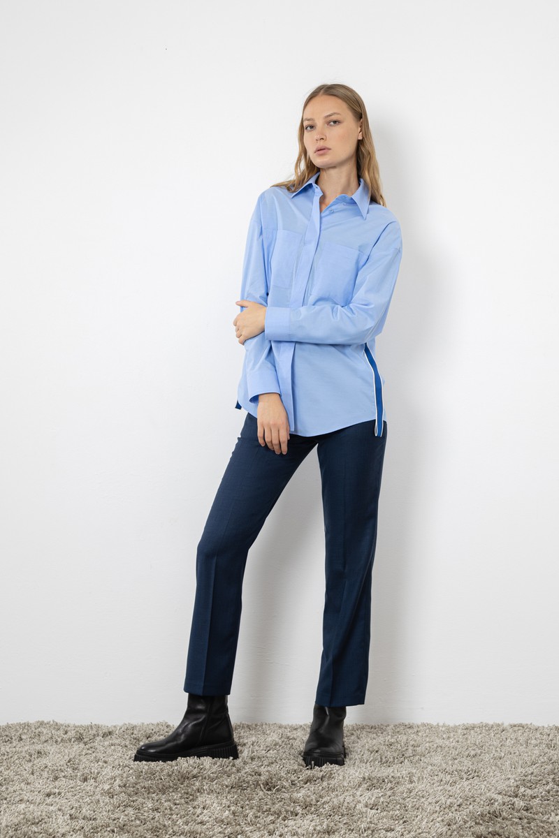 Blouse VASSA CODE, пол female, цвет голубой, фото №3