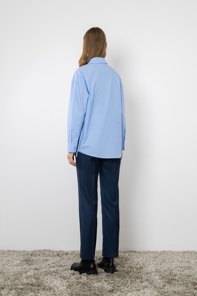 Blouse VASSA CODE, пол female, цвет голубой, фото №4