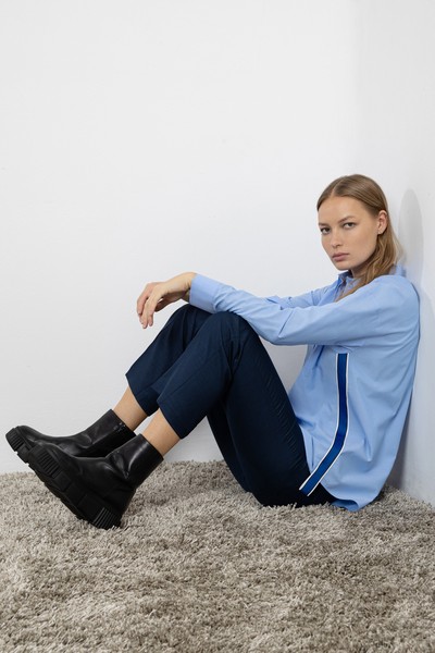 Рубашка VASSA CODE, пол женский, цвет голубой, фото №2