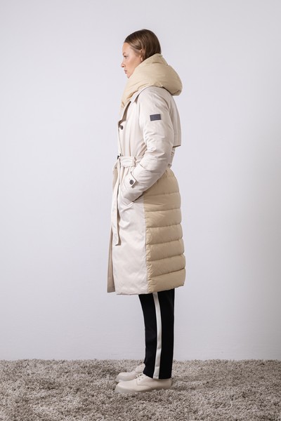 Пальто на молнии с капюшоном на кнопках VASSA CODE, пол женский, цвет белый, фото №3