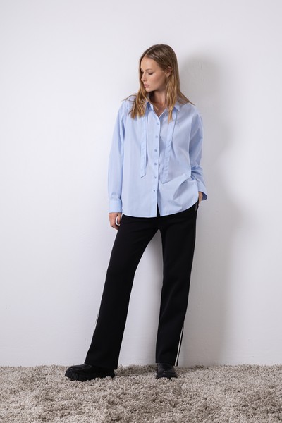 Брюки с контрастным элементом , пол женский, цвет черный, фото №2