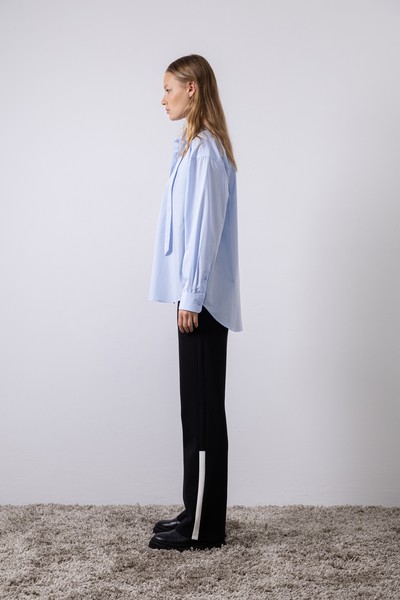 Брюки с контрастным элементом , пол женский, цвет черный, фото №3