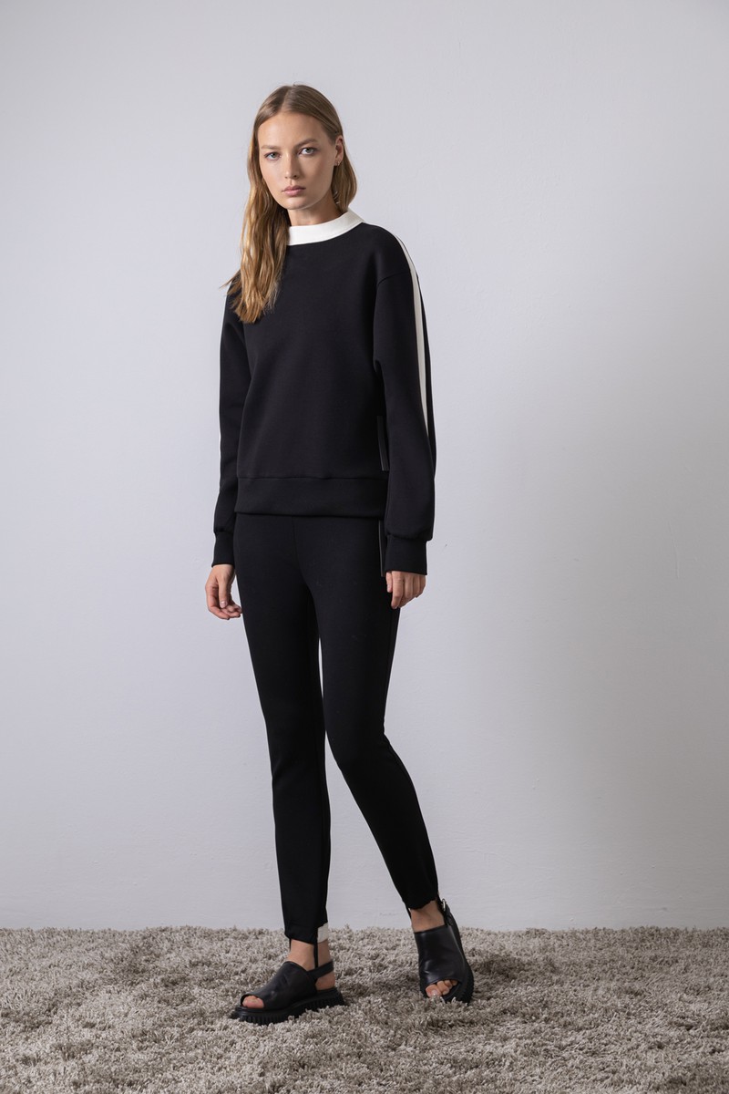 Свитшот с контрастными вставками , пол женский, цвет черный, фото №2