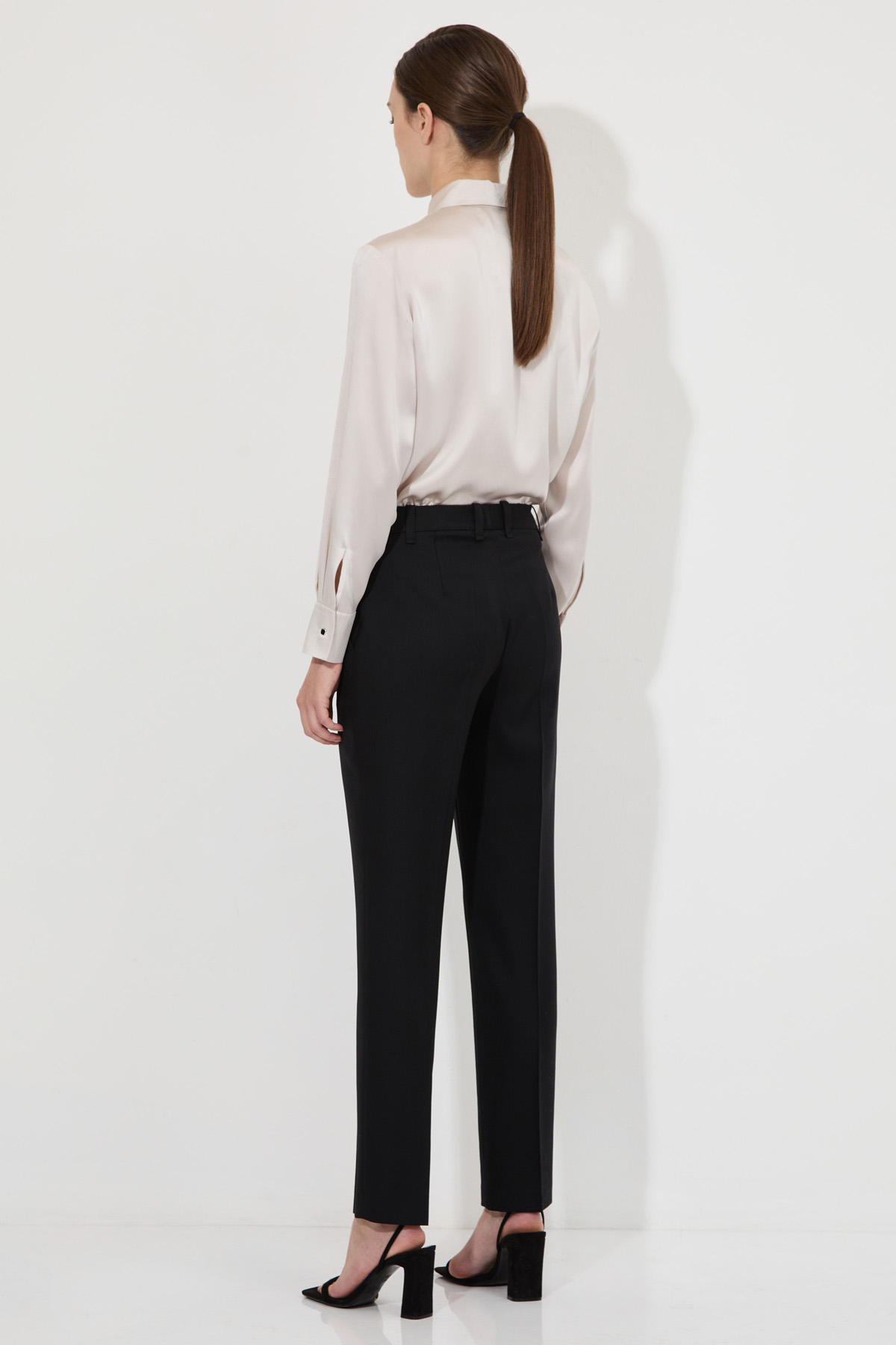 Блузка из 100% шелка , пол женский, цвет белый, фото №3