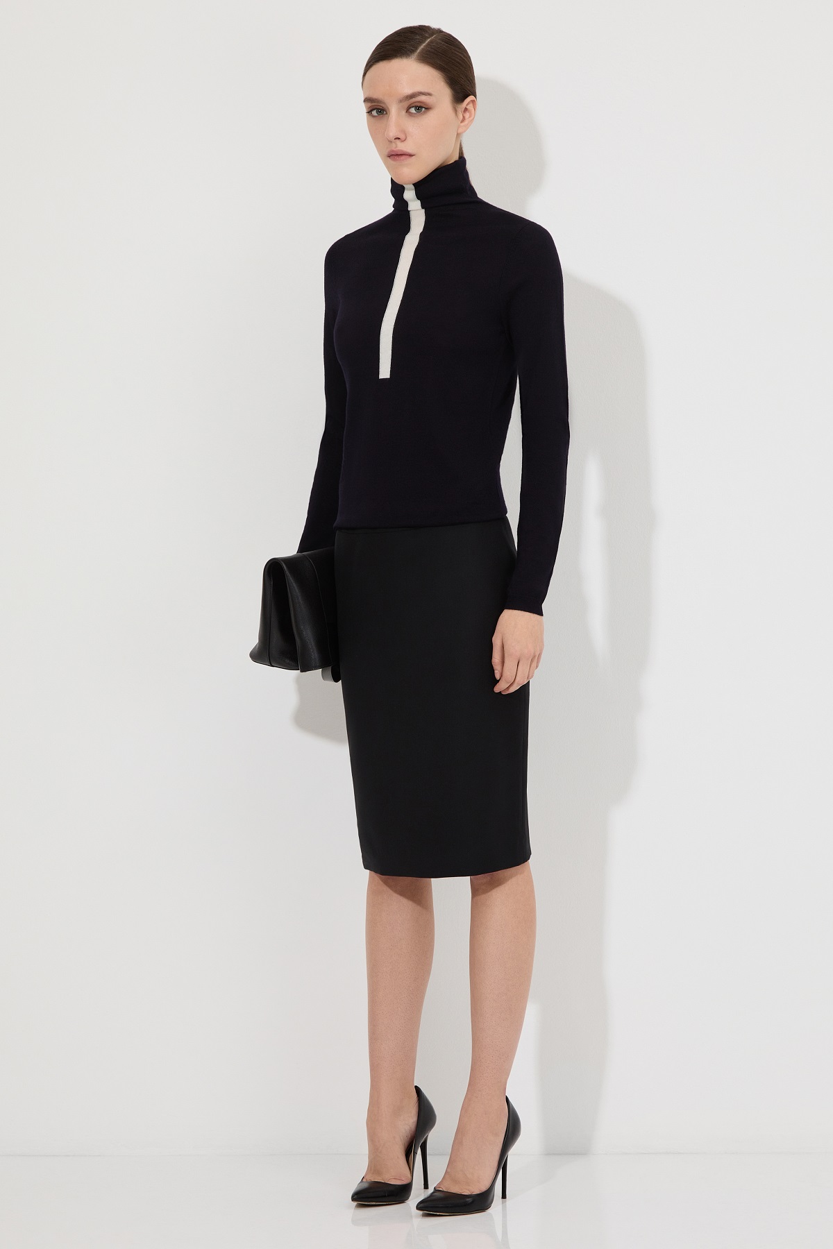 Юбка из шерсти VASSA&Co, пол женский, цвет черный