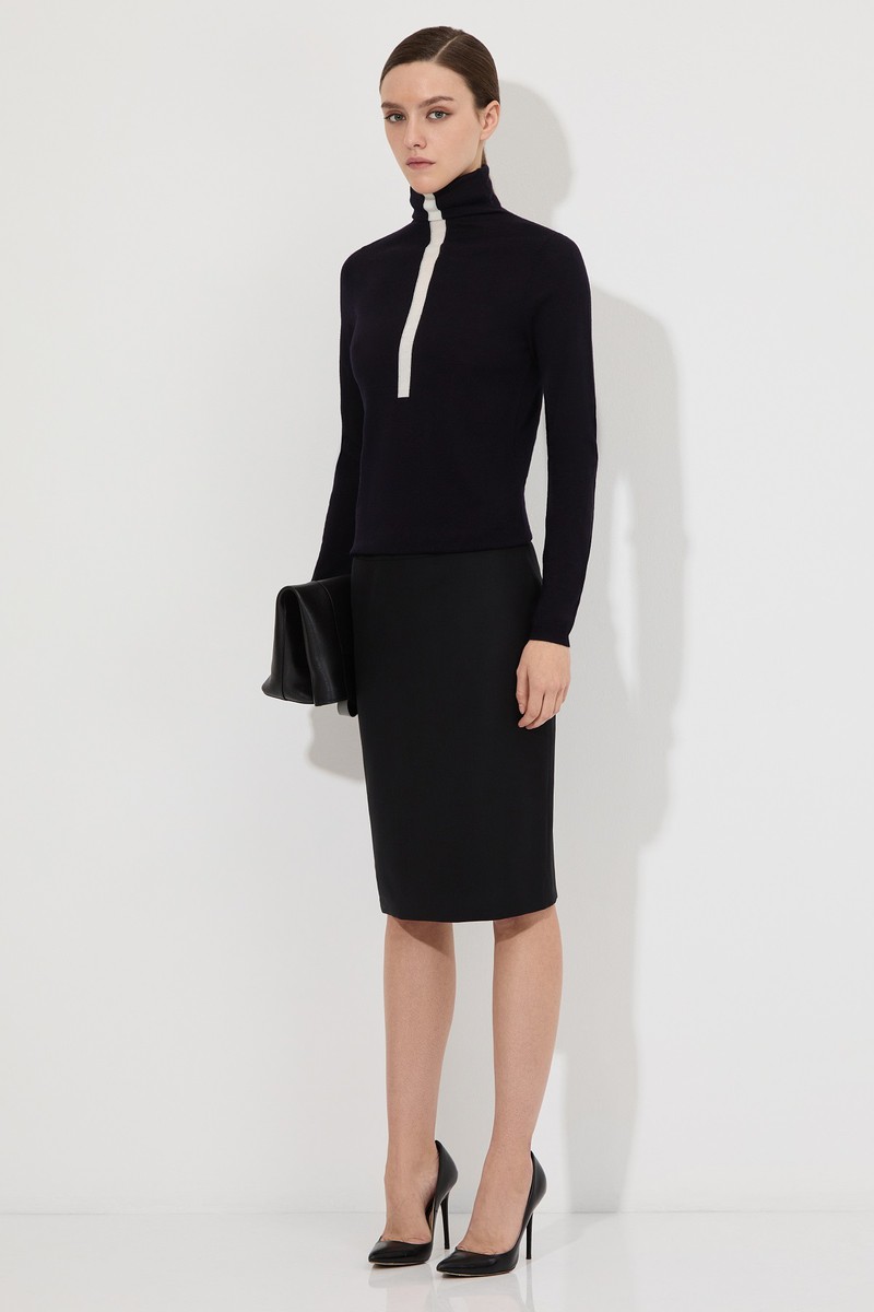 Юбка из шерсти VASSA&Co, пол женский, цвет черный, фото №3