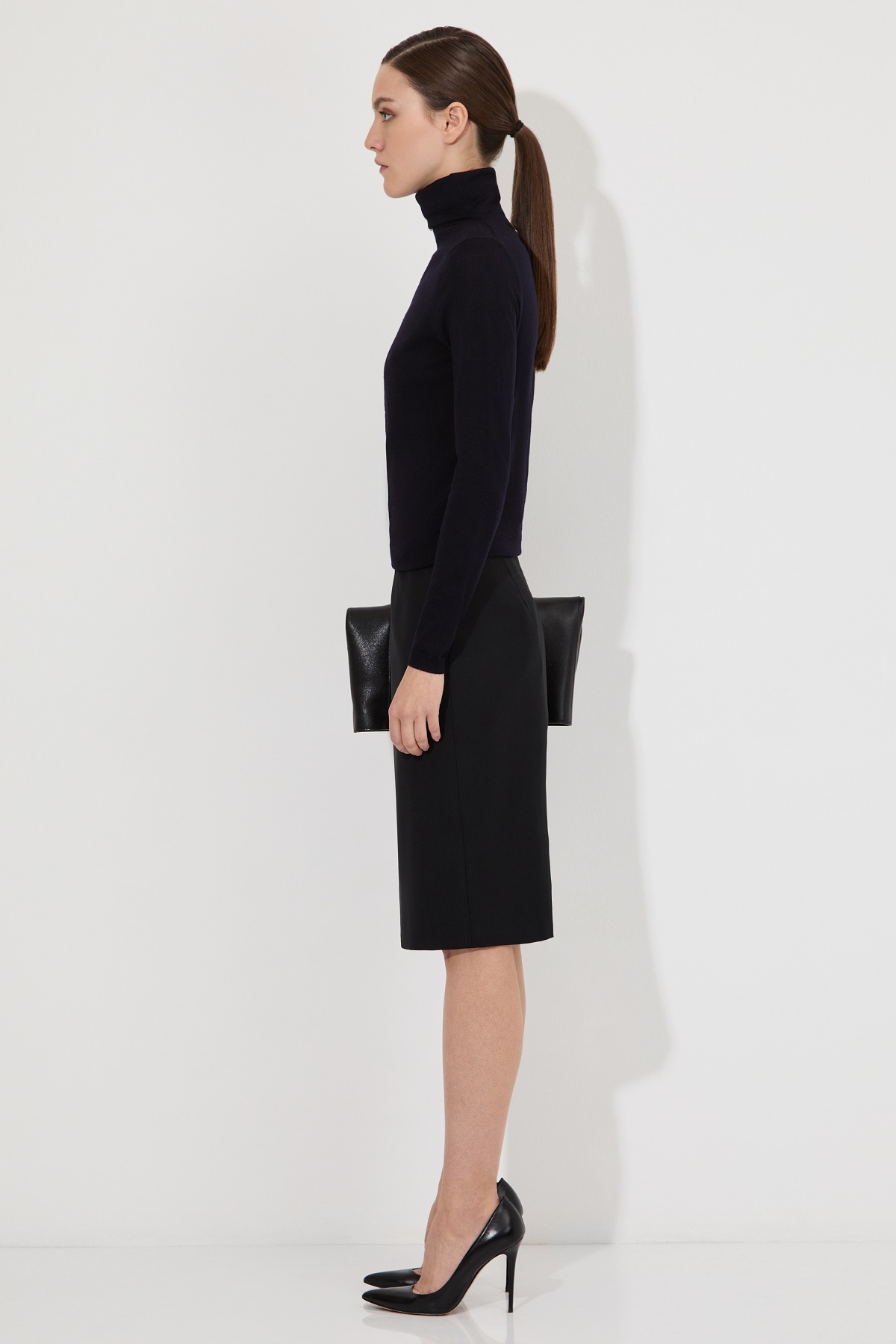 Юбка из шерсти VASSA&Co, пол женский, цвет черный